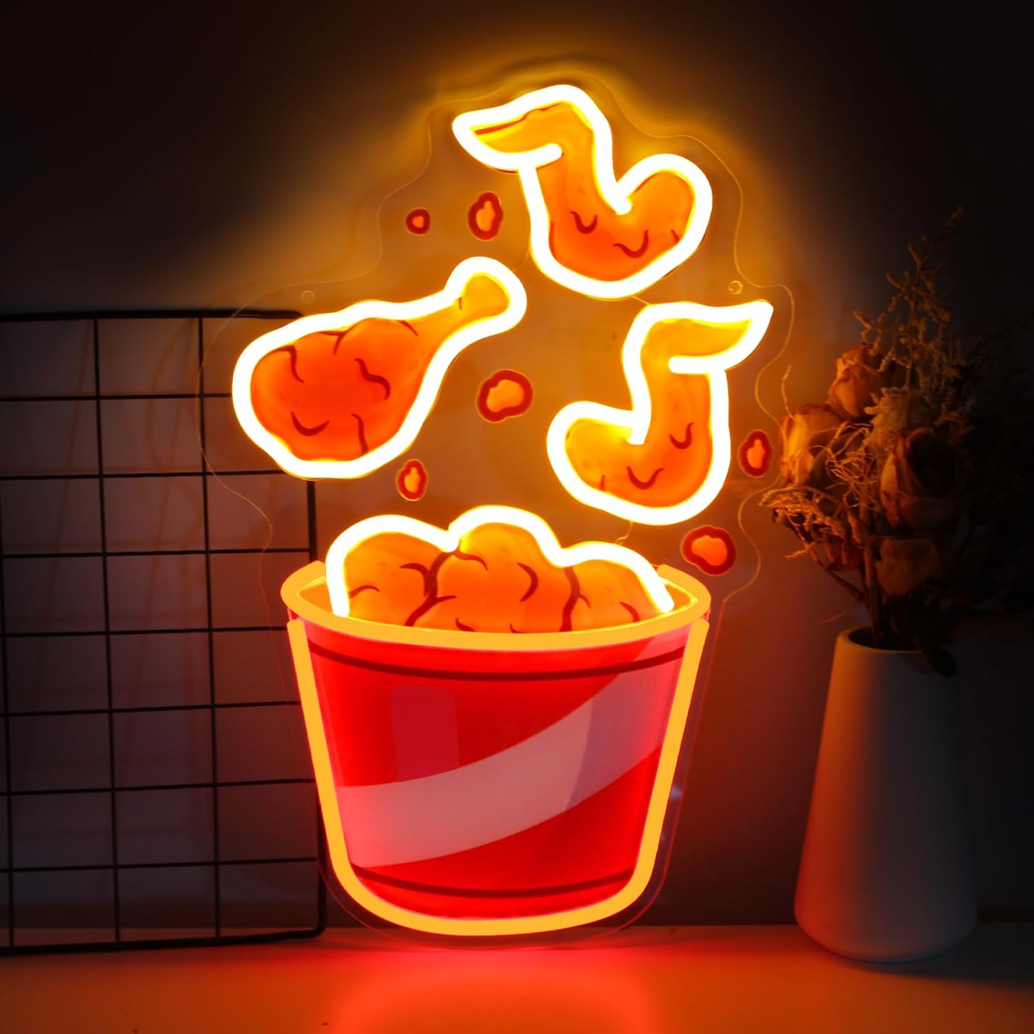 Party Games Shop - 프라이드 치킨 네온사인 USB 디밍 가능