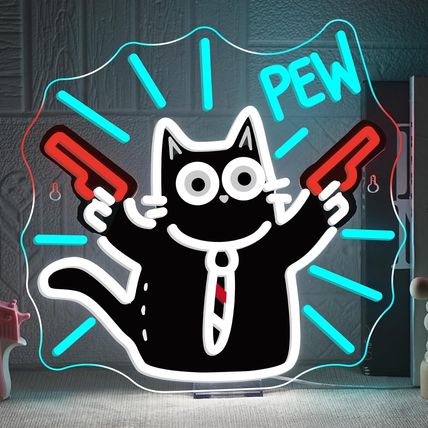 Party Games Shop - 고양이 네온사인 USB 디밍 가능 LED
