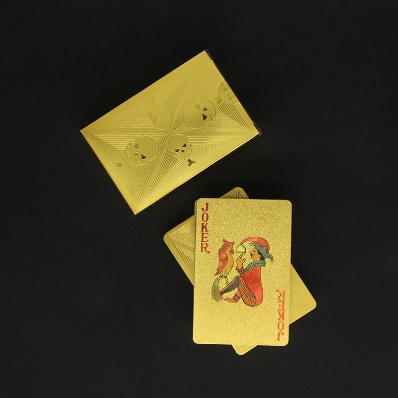 골드 호일 해골 포커 카드, 방수 PVC 플라스틱 매직 - Party Games Using Playing Cards 리뷰 및 가격