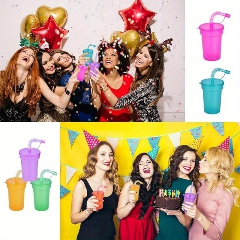 6-18PCS 텔레스코픽 밀짚이있는 휴대용 파티 컵 야 - Party Games Youth 리뷰 및 가격