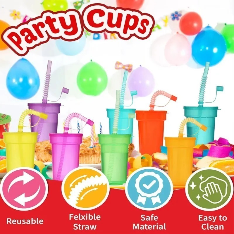 6-18PCS 텔레스코픽 밀짚이있는 휴대용 파티 컵 야 - Party Games Youth 리뷰 및 가격